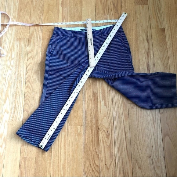 Dockers Pants Capri Straight Leg Mid Rise Striped Navy White Striped Cotton (8) - Picture 6 of 6